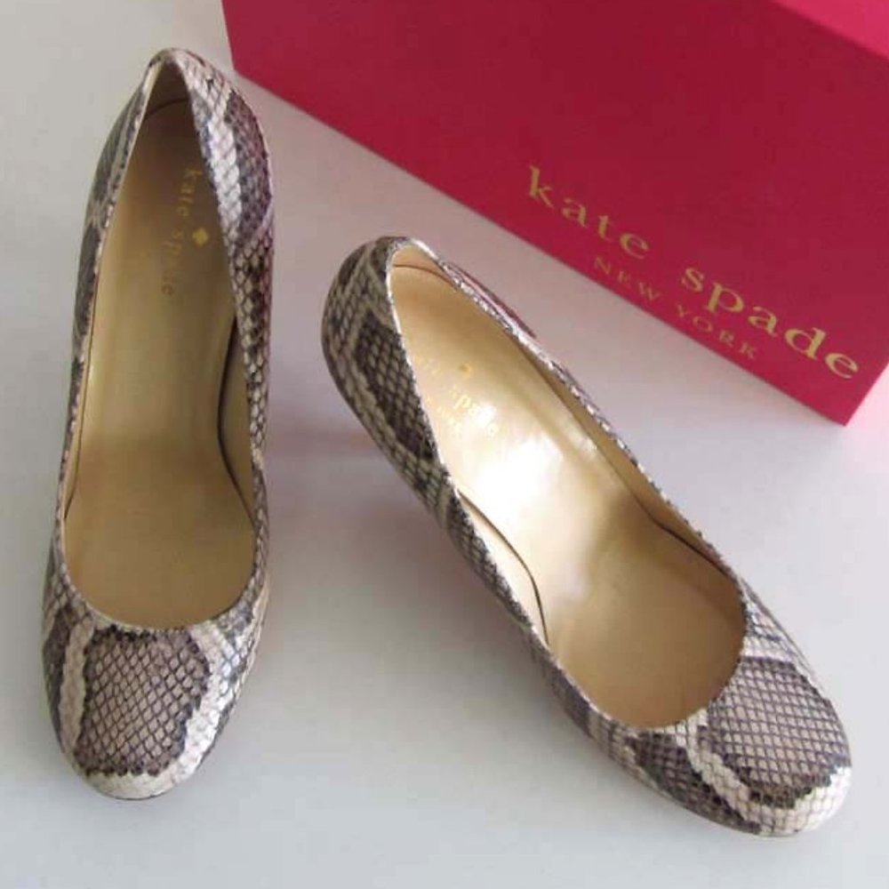 Kate Spade Karolina Sand Python Print Pumps 7 Ita… - image 3
